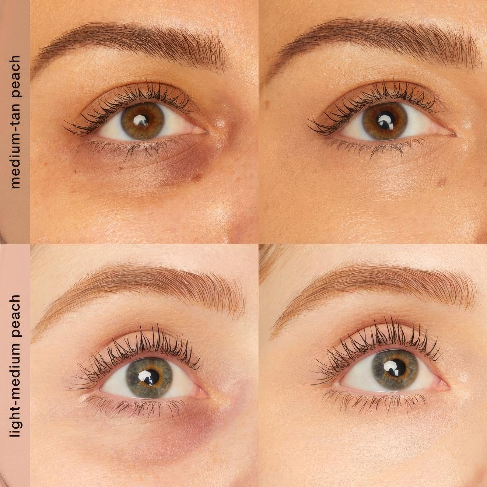 Vorher und nachher – Light-Medium Peach und Medium-Tan Peach